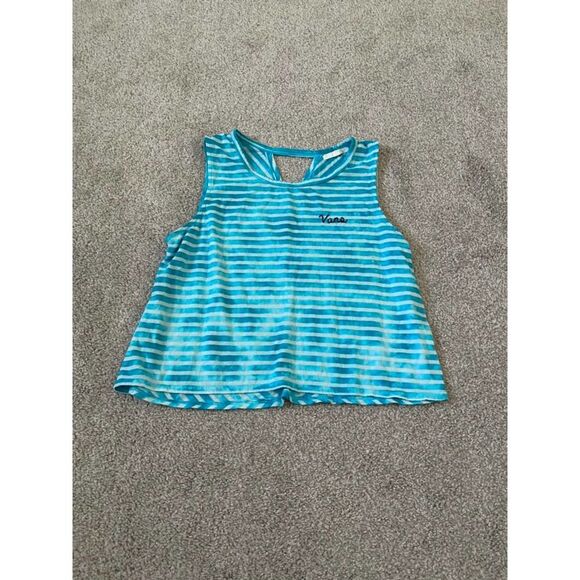 Vans blue pool striped tank crop top size small - Picture 1 of 4